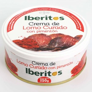 Crema de Lomo Curado con pimentón Iberitos lata 250 gr.