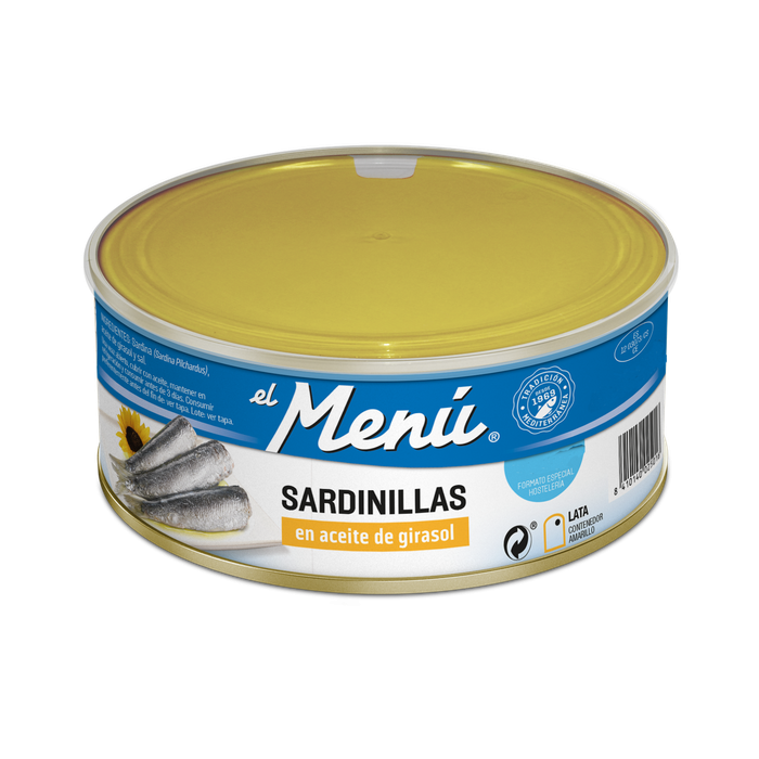 Sardines à l'huile de tournesol Boîte "El Menú" 990 gr.