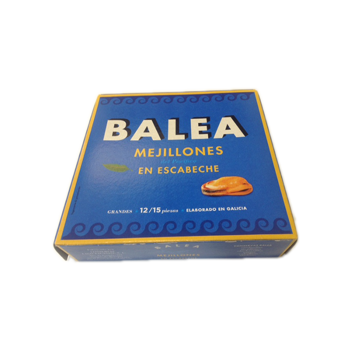 Mejillones en escabeche Balea lata 12/15 piezas.